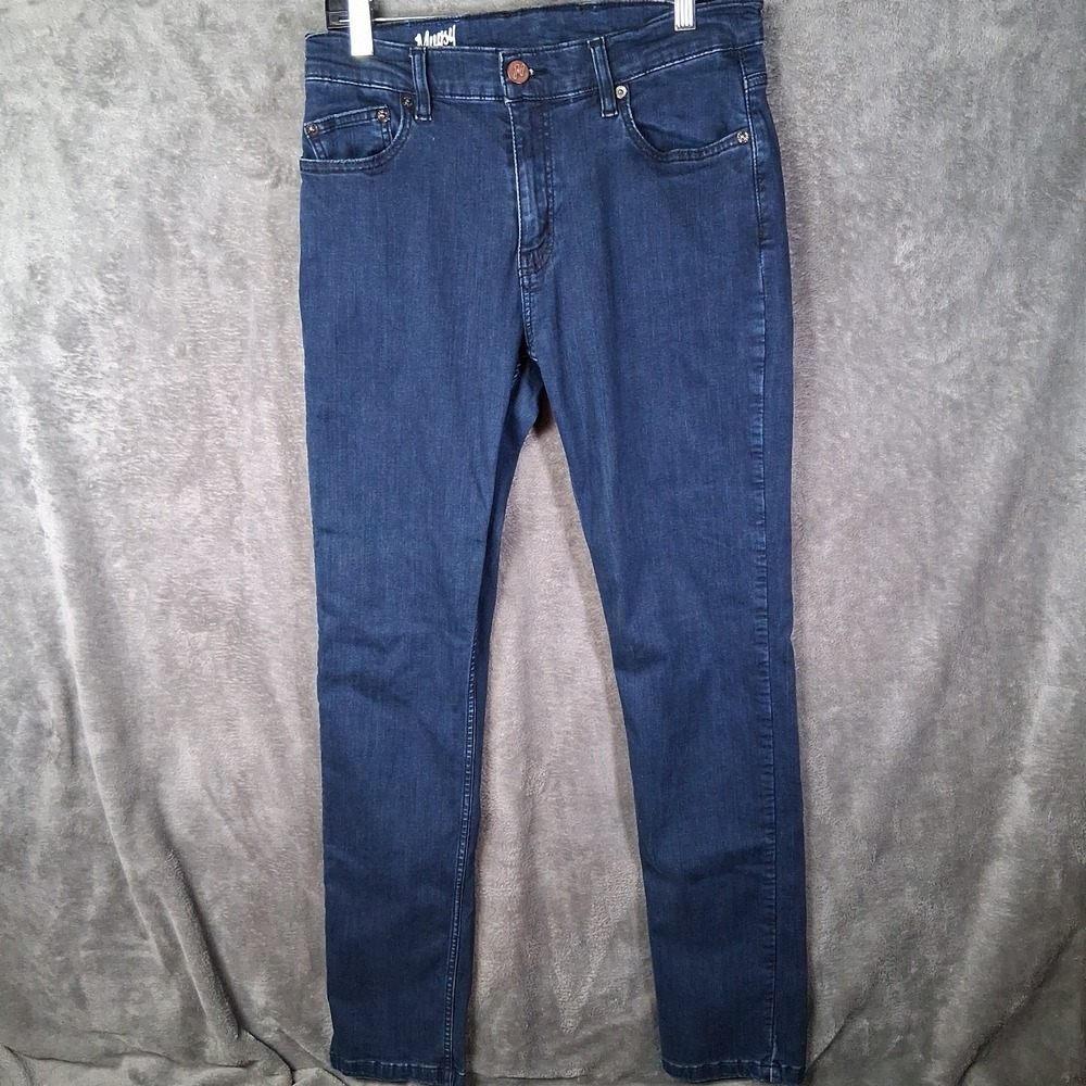 Mugsy Studio Blues Jeans Mens 32x34 Blue Stretch Slim Straight Denim Pants